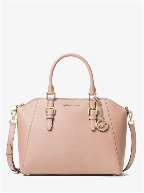 michael kors ciara large satchel|Ciara Large Saffiano Leather Satchel .